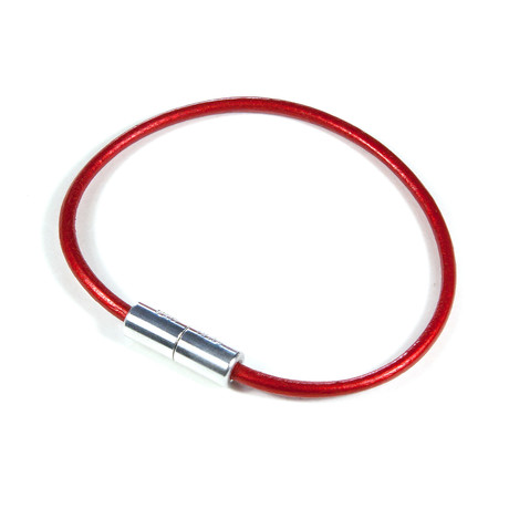 Leather Bracelet // Metallic Moroccan Red (XS)