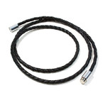 Braided Leather Triple Wrap Bracelet // Black (M)