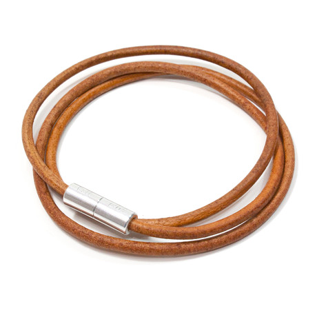 Triple Wrap Leather Bracelet // Natural Light Brown (XS)