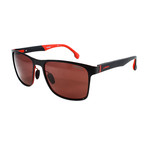 Carrera // Men's 8026S Polarized Sunglasses // Matte Black + Red