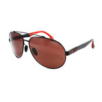Carrera // Men's 8025S Polarized Sunglasses // Matte Black + Red