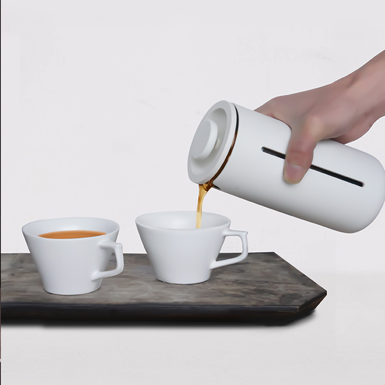 Small U French Press // White Timemore Touch of Modern