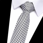 Neck Tie // White + Black Cross Stripe