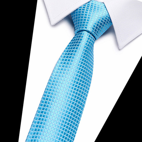 Hand Made Neck Tie // Teal Micro Tile