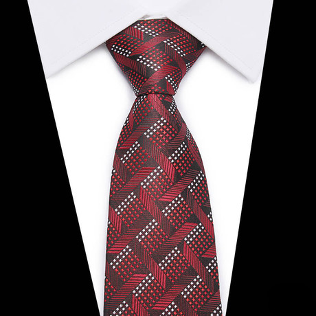 Hand Made Neck Tie // Red Patterned