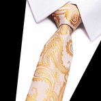 Hand Made Neck Tie // Gold Paisley