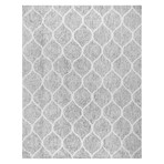 Moroccan Collection Hand Woven Poly + Cotton Area Rug // Silver (5' x 8')