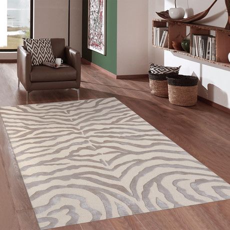 Edgy Collection Hand Tufted SWSD-61 Silk + Wool Rug // Beige
