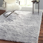 Paris Shag Collections Hand Woven Poly + Cotton Shaggy Area Rug // Gray (5' x 8')