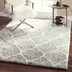 Moroccan Collection Hand Woven Poly + Cotton Area Rug // Silver (5' x 8')