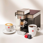 Y5 Satin Milk Iper Espresso + Coffee Machine With Coffee