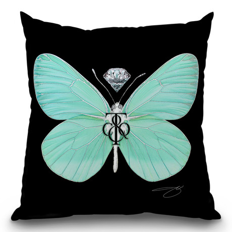 Fly Like Butterfly T Throw Pillow (16" x 16")