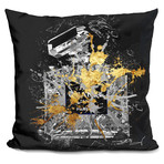 Explode In Black Throw Pillow (16" x 16")