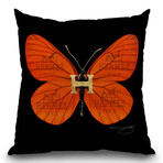 Fly Like Butterfly H Throw Pillow (16" x 16")