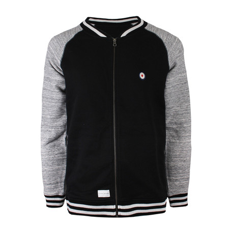 Target Baseball Jacket // Black + Gray (XS)