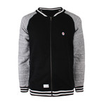 Target Baseball Jacket // Black + Gray (L)