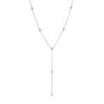 Estate 14k White Gold Diamond By the Yard Drop Necklace