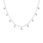 Estate 14k White Gold Diamond By the Yard Necklace