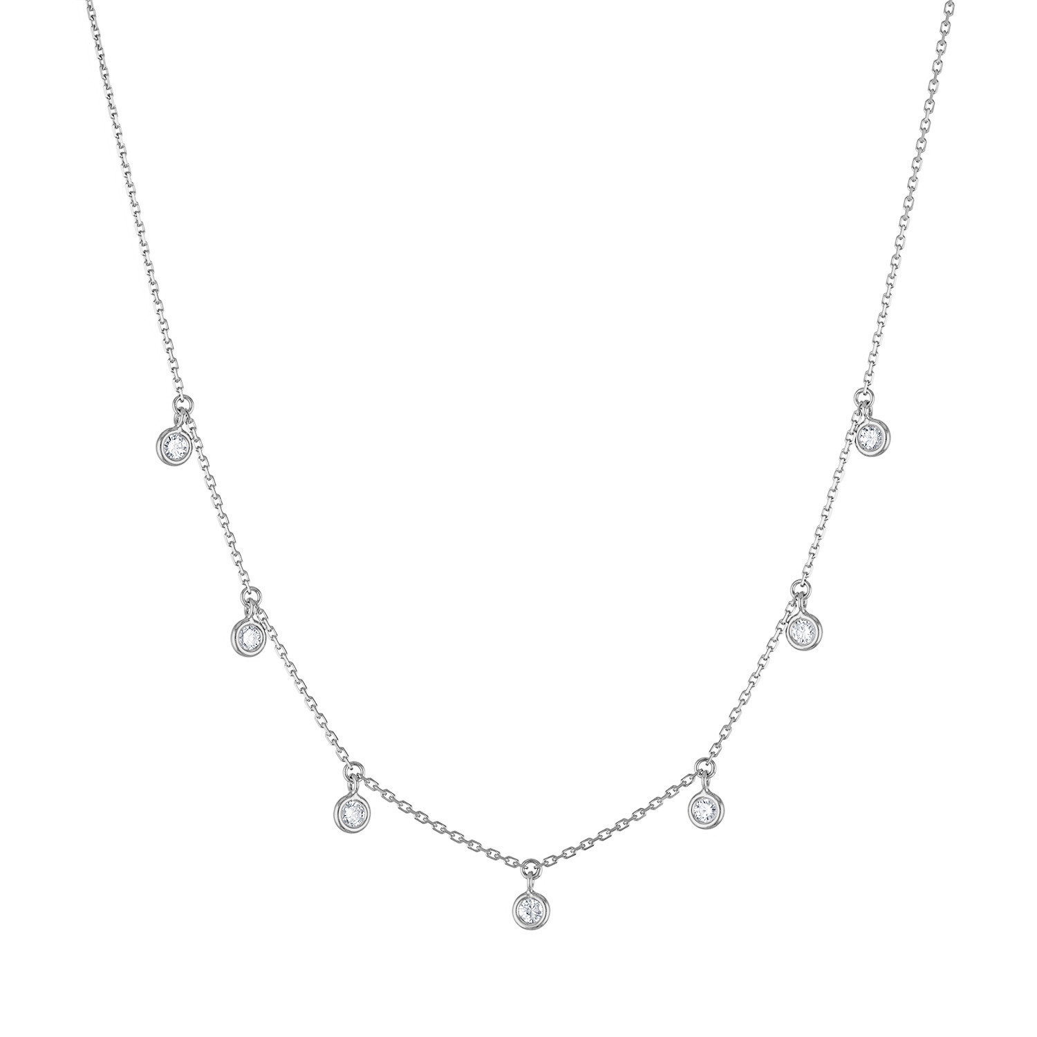 Estate 14k White Gold Diamond By the Yard Necklace I - Luxury Women's ...