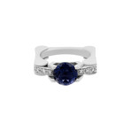 Vintage Legnazzi 18k White Gold Diamond + Tanzanite Ring // Ring Size: 7.5