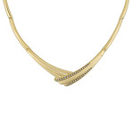 Estate 18k Yellow Gold Diamond Necklace