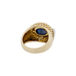 Estate 18k Two-Tone Gold Sapphire + Diamond Ring // Ring Size: 8