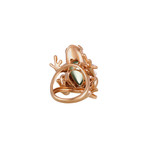 Estate 18k Rose Gold Multi-Stone Frog Ring // Ring Size: 6.25