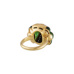 Vintage Picchiotti 18k Yellow Gold Tourmaline + Diamond Ring // Ring Size: 6.5