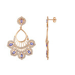 Estate 18k Rose Gold Diamond + Tanzanite Earrings