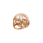Estate 18k Rose Gold Diamond + Ceramic Swirl Ring // Ring Size: 6.5