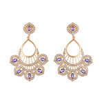 Estate 18k Rose Gold Diamond + Tanzanite Earrings