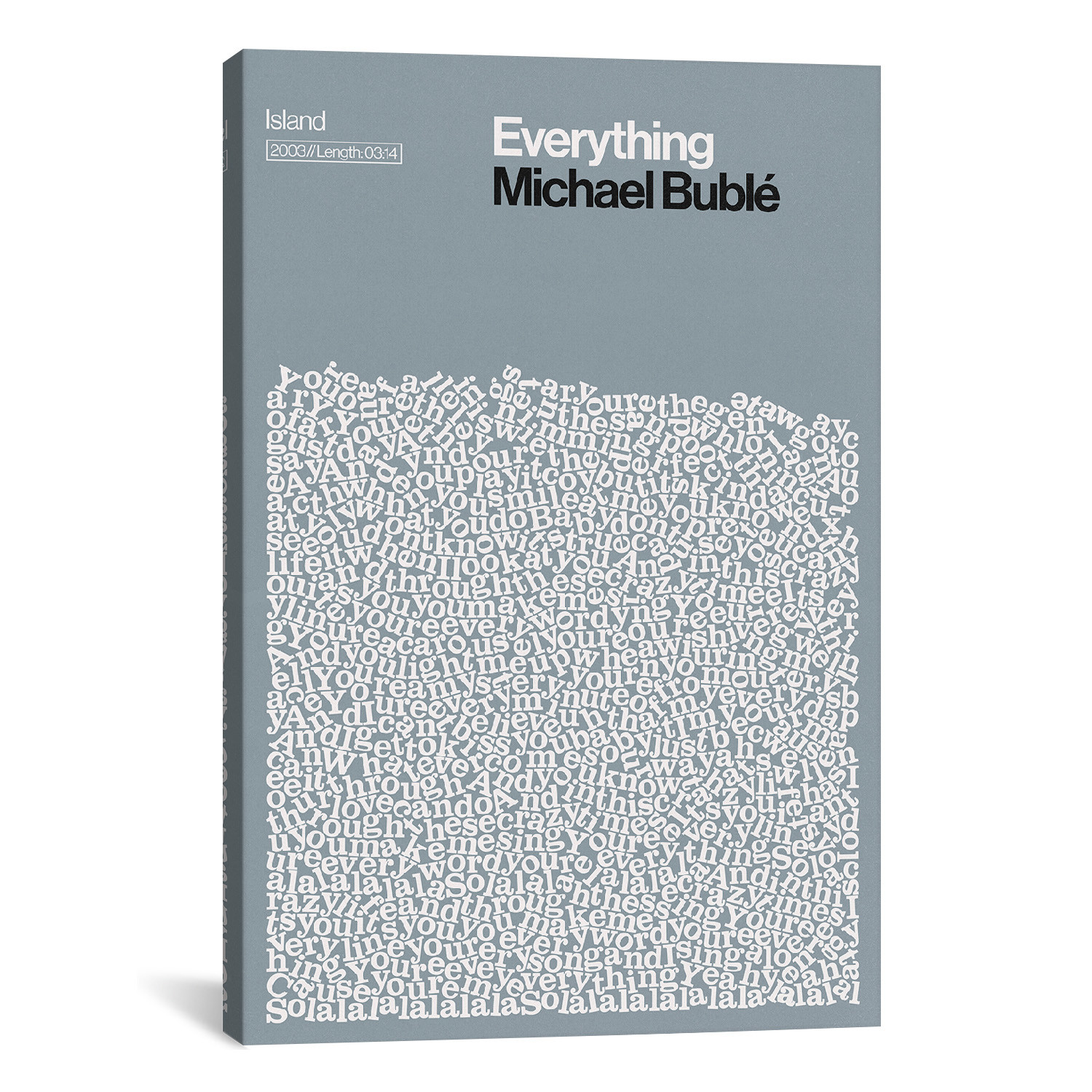 Everything // Michael Buble // Lyrics Print (8"W x 12"H x 0.75"D