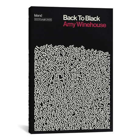 Back To Black // Amy Winehouse // Lyrics Print (8"W x 12"H x 0.75"D)