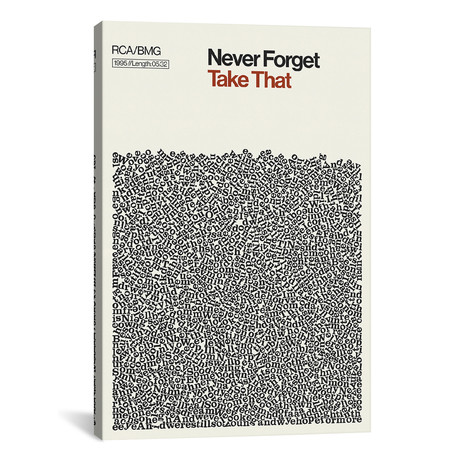 Never Forget // Take That // Lyrics Print (8"W x 12"H x 0.75"D)
