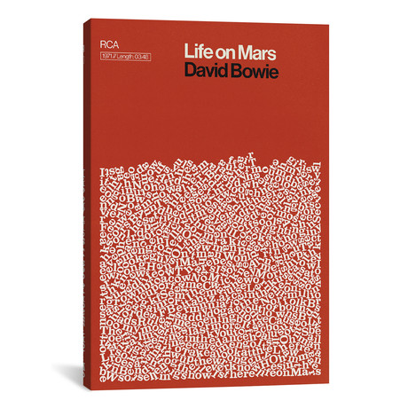 Life On Mars By David Bowie Lyrics Print // Reign & Hail (8"W x 12"H x 0.75"D)
