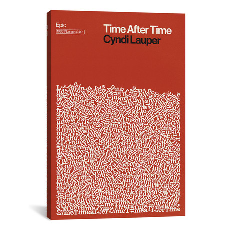 Time After Time By Cyndi Lauper Lyrics Print // Reign & Hail (8"W x 12"H x 0.75"D)