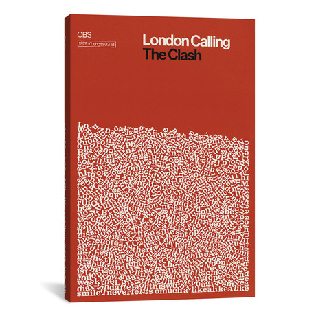 London Calling By The Clash Lyrics Print // Reign & Hail (8"W x 12"H x 0.75"D)