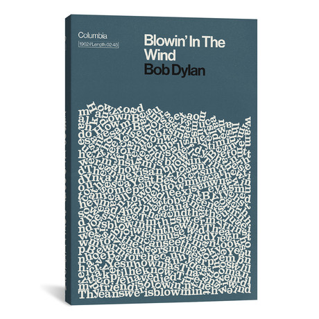 Blowin In The Wind // Bob Dylan Lyrics Print // Reign & Hail (8"W x 12"H x 0.75"D)