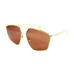 Unisex GG0437SA Sunglasses // Gold + Brown