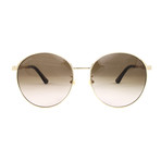 Gucci Women's Sunglasses // GG0206SK // Gold + Light Gray