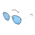 Women's TO0134 16V Sunglasses // Shiny Palladium + Blue