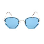 Women's TO0134 16V Sunglasses // Shiny Palladium + Blue