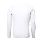 Long Sleeve Basic V-Neck // White (Small)