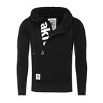 Zip-Up Sweatshirt // Black + White (S)