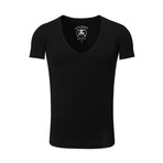Basic V-Neck T-Shirt // Black (XXL)