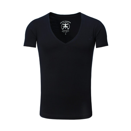 Basic V-Neck T-Shirt // Navy (Small)