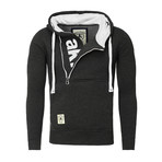 Zip-Up Sweatshirt // Anthracite + White (Small)