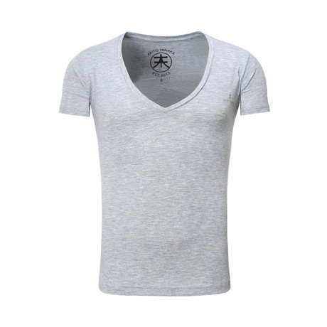 Basic V-Neck T-Shirt // Gray (Small)