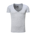 Basic V-Neck T-Shirt // Gray (XX-Large)