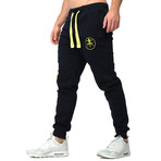 Vertical Joggers // Navy + Yellow (Small)